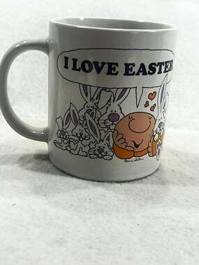 Ziggy Spring Love "I Love Easter" Painted Stoneware Coffee Mug 1982